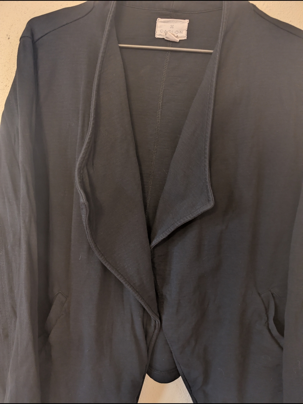 Caslon Black Drape Collar Knit Blazer Jacket L